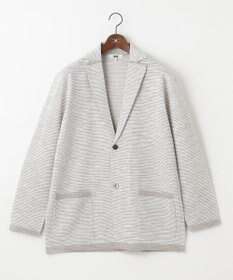 JOSEPH ABBOUD 【キングサイズ・軽い/洗える】スラブギマボーダーニットカーディガン