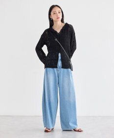 earth music&ecology メッシュレース襟付きカーディガン