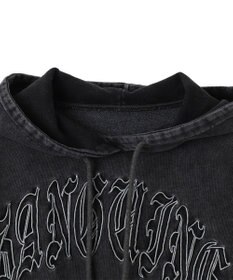 WEGO グラフィックアシッドウォッシュショートプルパーカー