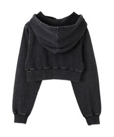 WEGO グラフィックアシッドウォッシュショートプルパーカー