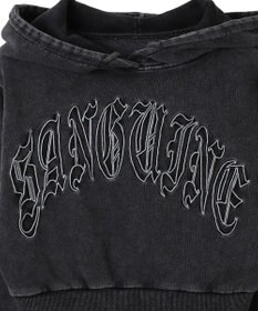 WEGO グラフィックアシッドウォッシュショートプルパーカー