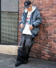 WEGO 【ユニセックス着用ITEM/MLサイズ展開】ワーカーズボアフードブルゾン