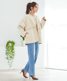 Tiaclasse 2wayリバーシブルボアショートブルゾン