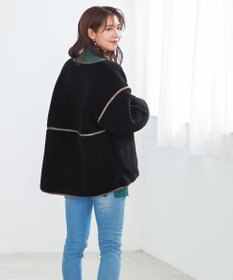 Tiaclasse 2wayリバーシブルボアショートブルゾン