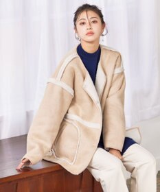 Tiaclasse 2wayリバーシブルボアショートブルゾン