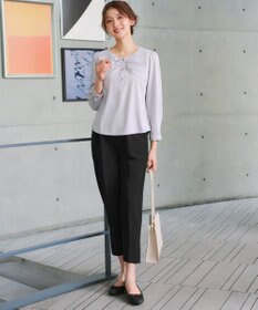 Tiaclasse L 【ストレッチジョーゼット】スリットテーパードパンツ