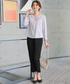 Tiaclasse L 【ストレッチジョーゼット】スリットテーパードパンツ