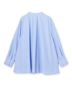 UNFILO L バンドカラー タックブラウス