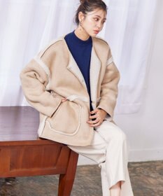 Tiaclasse 2wayリバーシブルボアショートブルゾン