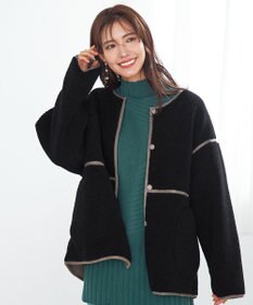 Tiaclasse 2wayリバーシブルボアショートブルゾン