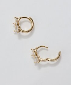 Phoebe ワンタッチスノーフラークフープピアス