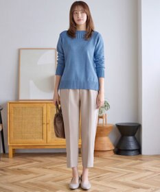 Tiaclasse L 【ストレッチジョーゼット】スリットテーパードパンツ