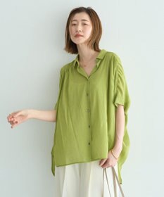 YECCA VECCA 【ドライタッチ】シアーバックギャザーシャツ