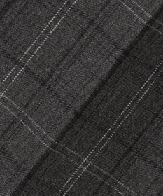 自由区 L 【19号サイズまで展開】TRギャバ裏起毛チェック柄テーパード パンツ