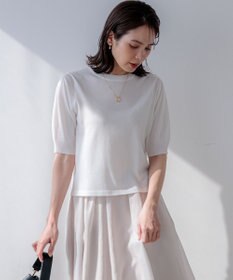 組曲 【先行予約】シアー ニット５分袖 プルオーバー