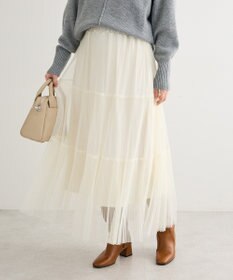 Green Parks チュールプリーツティアードスカート