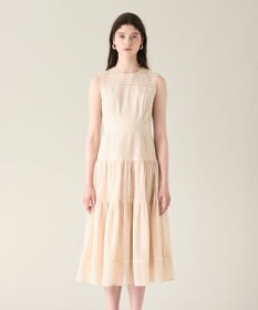 GRACE CONTINENTAL ストライプレースフレアドレス