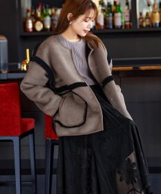 Tiaclasse 2wayリバーシブルボアショートブルゾン