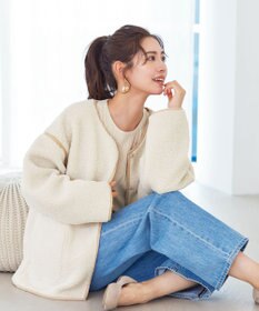 Tiaclasse 2wayリバーシブルボアショートブルゾン