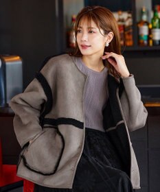 Tiaclasse 2wayリバーシブルボアショートブルゾン