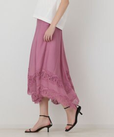 GRACE CONTINENTAL レースヘムフレアスカート