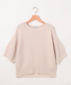 組曲 S 【WEB限定】コットンポリエステル5分袖リラクシー ニット