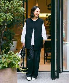 #Newans ハイウエスト2タックパンツ