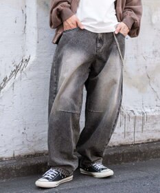 WEGO チェーン付きバルーンデニムパンツ