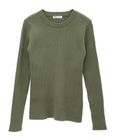 CRAFT STANDARD BOUTIQUE 洗える/とてもちクルーネックリブニットプルオーバー