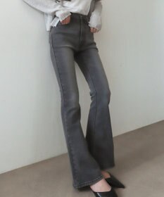 WEGO 【美脚パンツ】ストレッチフレアデニムパンツ