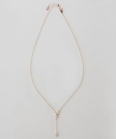 Phoebe 【金属アレルギー対応】ラディアンスビジューYラインネックレス　シャンパンゴールド