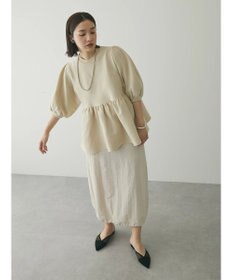 Green Parks armonia. ウエストギャザー袖ボリュームニット