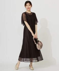 ANY SIS 【洗える】ストライプレーシー ドレス