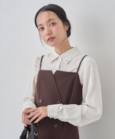 earth music&ecology 襟ビジューブラウス