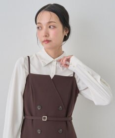 earth music&ecology 襟ビジューブラウス