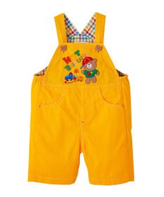 MIKI HOUSE HOT BISCUITS 【70-110cm】 レトロ ロゴ刺繍 オーバーオール