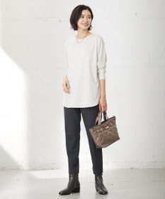 J.PRESS LADIES 【洗える】T/Rアルガンシルク チェック テーパード パンツ