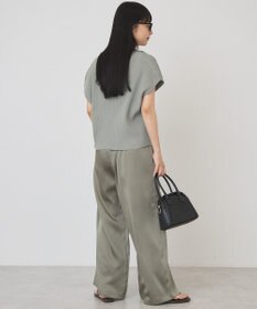 AMERICAN HOLIC フレンチスリーブリブニットポロ