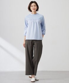 J.PRESS LADIES S 【セットアップ対応・洗える】セルロースリネンストレッチ ワイド パンツ