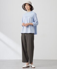 J.PRESS LADIES 【セットアップ対応・洗える】セルロースリネンストレッチ ワイド パンツ