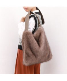 UNBILLION カシュカシュ cachecache / リボンワンハンドルミンク風エコファートート