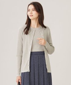 自由区 L 【カタログ掲載・アンサンブル対応・洗える】グリッターリブ カーディガン