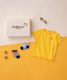 MIKI HOUSE HOT BISCUITS ワンポイント半袖Tシャツ＆ローカットソックスギフトセット【BOX付き】