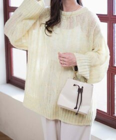 WEGO ケーブルメッシュメランジニット