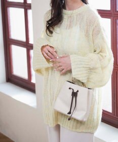 WEGO ケーブルメッシュメランジニット