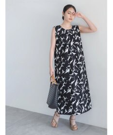 Te chichi コットンリップルアートプリントワンピース