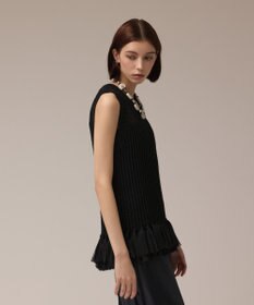 GRACE CONTINENTAL チュールフリンジニットトップ