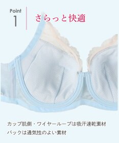 Wing ブラジャー 夏のブラストレスから解放 汗の不快感を軽減(カップ肌側・ワイヤーループ・バック) 背中すっきり 【ときはなつブラ】 フルカップ KB2172 ウイング／ワコール