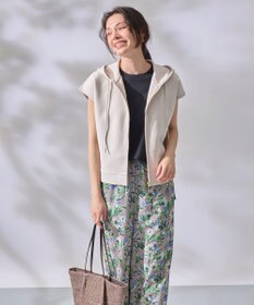 ANY L 【洗濯機可】ダンボールフレンチスリーブ ジップアップパーカー