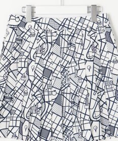 23区GOLF 【WOMEN】ニューヨークマップ柄 プリーツスカート